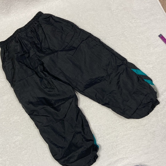 Vintage vertical active nylon jogging suit black teal and grey size medium 5 - Picture 13 of 14